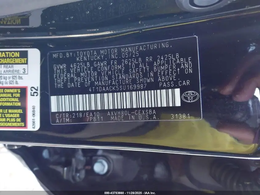 2025 TOYOTA CAMRY SE