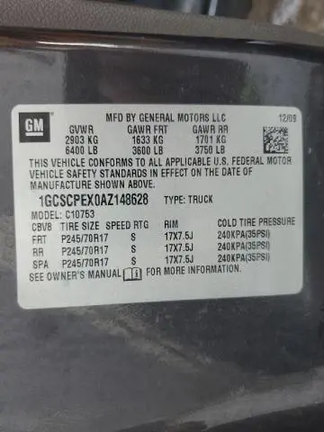 2010 CHEVROLET SILVERADO C1500