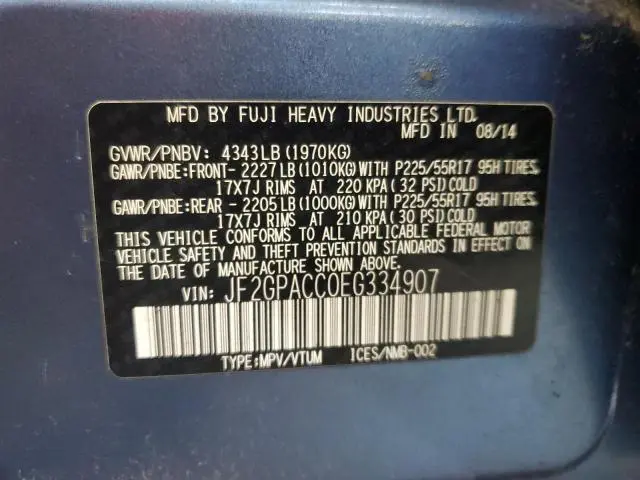 2014 SUBARU XV CROSSTREK 2.0 PREMIUM  