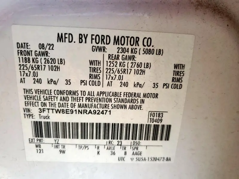 2022 FORD MAVERICK XL  