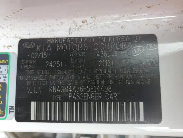 2015 KIA OPTIMA LX  