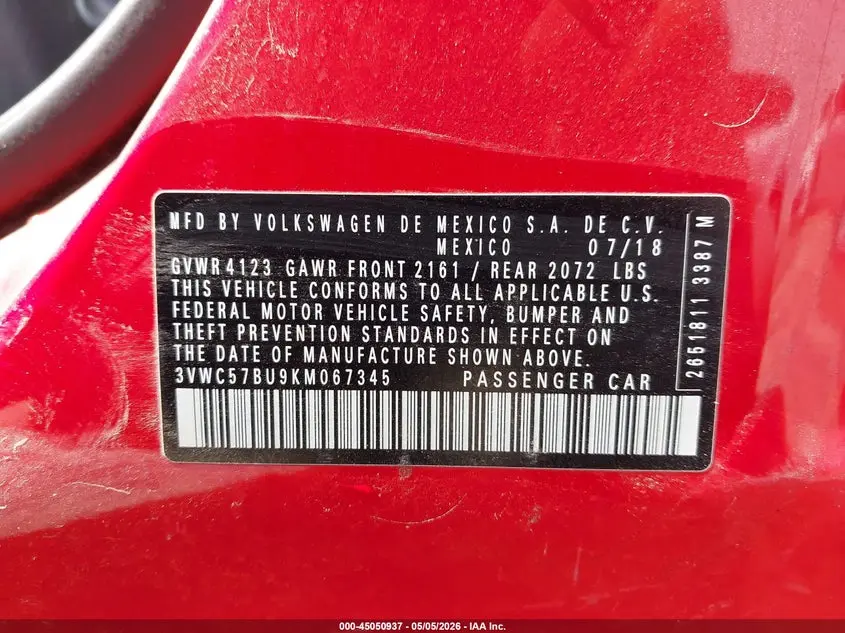 2019 VOLKSWAGEN JETTA  