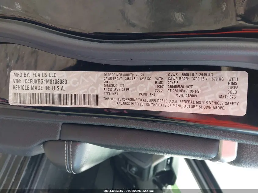 2021 JEEP GRAND CHEROKEE L LIMITED 4X4