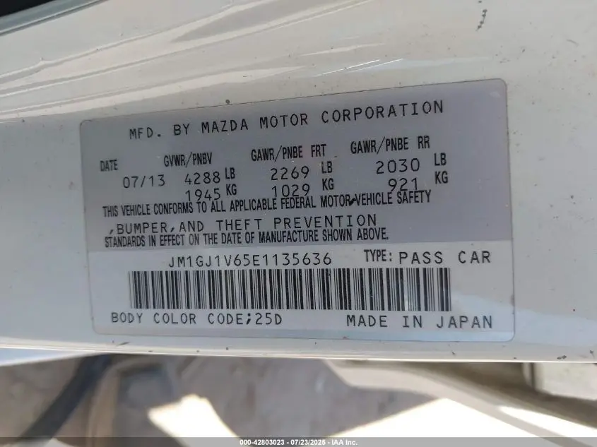 2014 MAZDA MAZDA6  