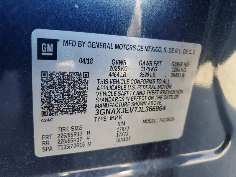 2018 CHEVROLET EQUINOX LT  