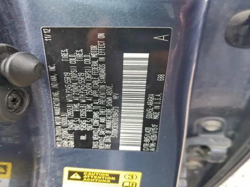 2013 TOYOTA HIGHLANDER LIMITED  