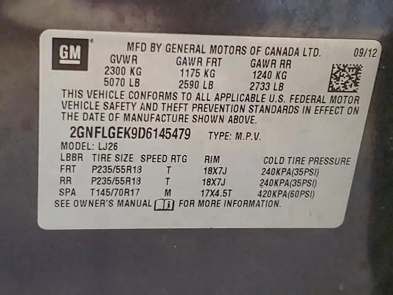 2013 CHEVROLET EQUINOX LTZ  