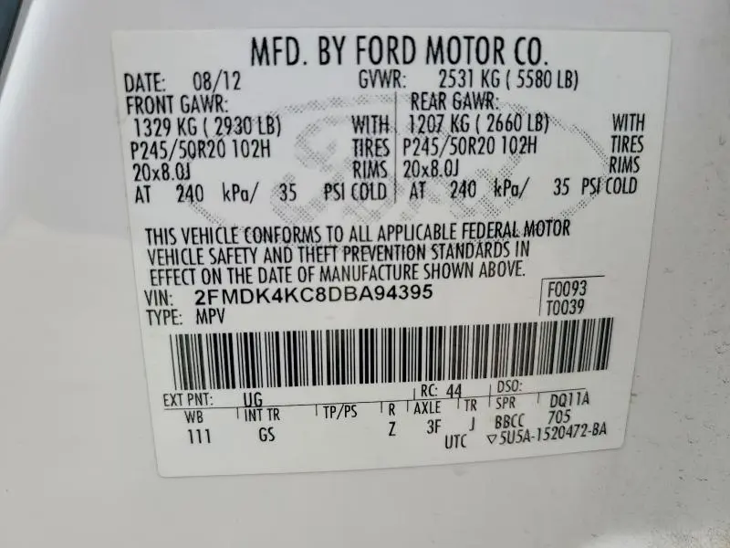 2013 FORD EDGE LIMITED  