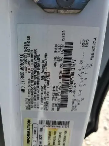 2017 FORD FUSION TITANIUM  