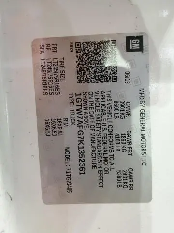 2019 GMC SAVANA G2500  