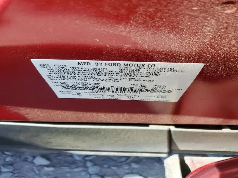 2018 FORD TAURUS LIMITED  