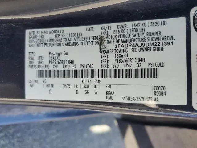 2013 FORD FIESTA S  