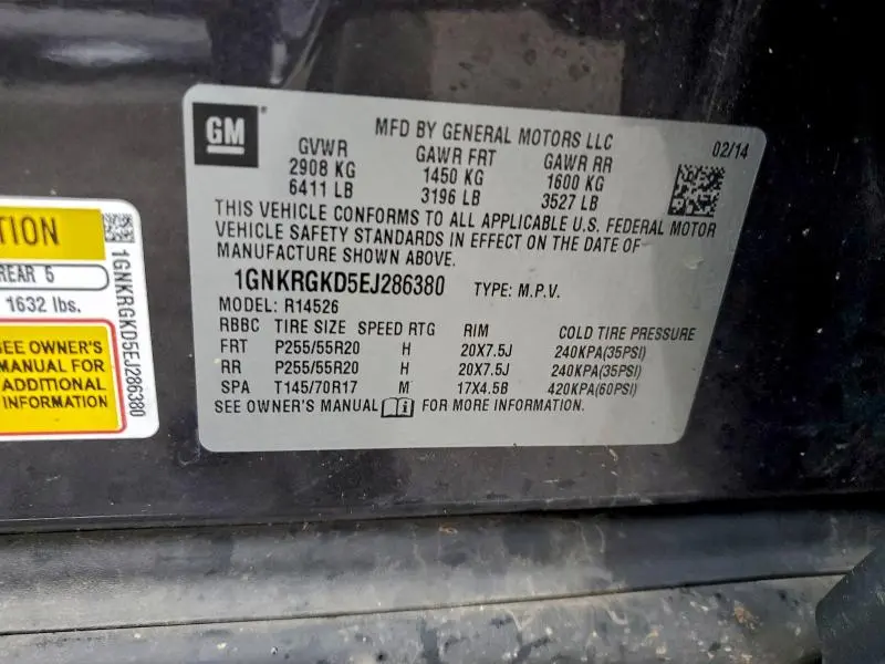 2014 CHEVROLET TRAVERSE LT  