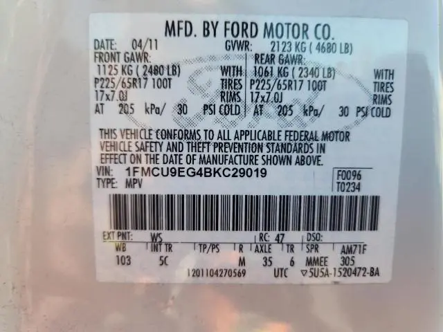 2011 FORD ESCAPE LIMITED  