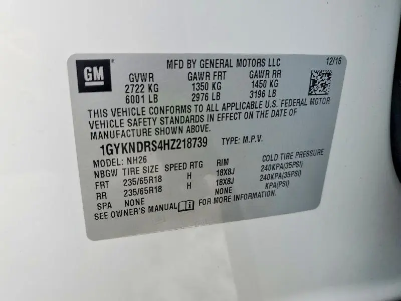 2017 CADILLAC XT5 LUXURY  