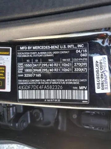 2015 MERCEDES-BENZ GL 550 4MATIC  