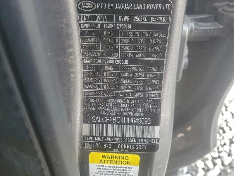 2017 LAND ROVER DISCOVERY SPORT SE  