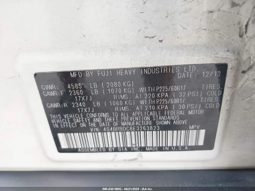 2014 SUBARU OUTBACK 2.5I PREMIUM