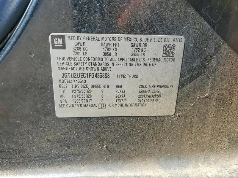 2015 GMC SIERRA K1500 SLE  