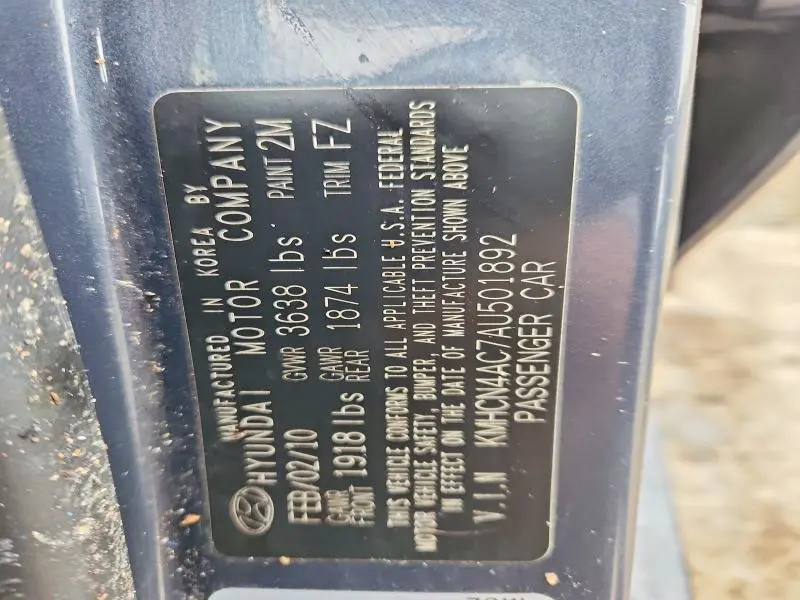 2010 HYUNDAI ACCENT GLS  