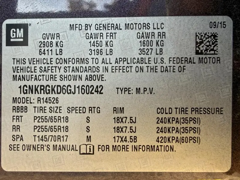 2016 CHEVROLET TRAVERSE LT  