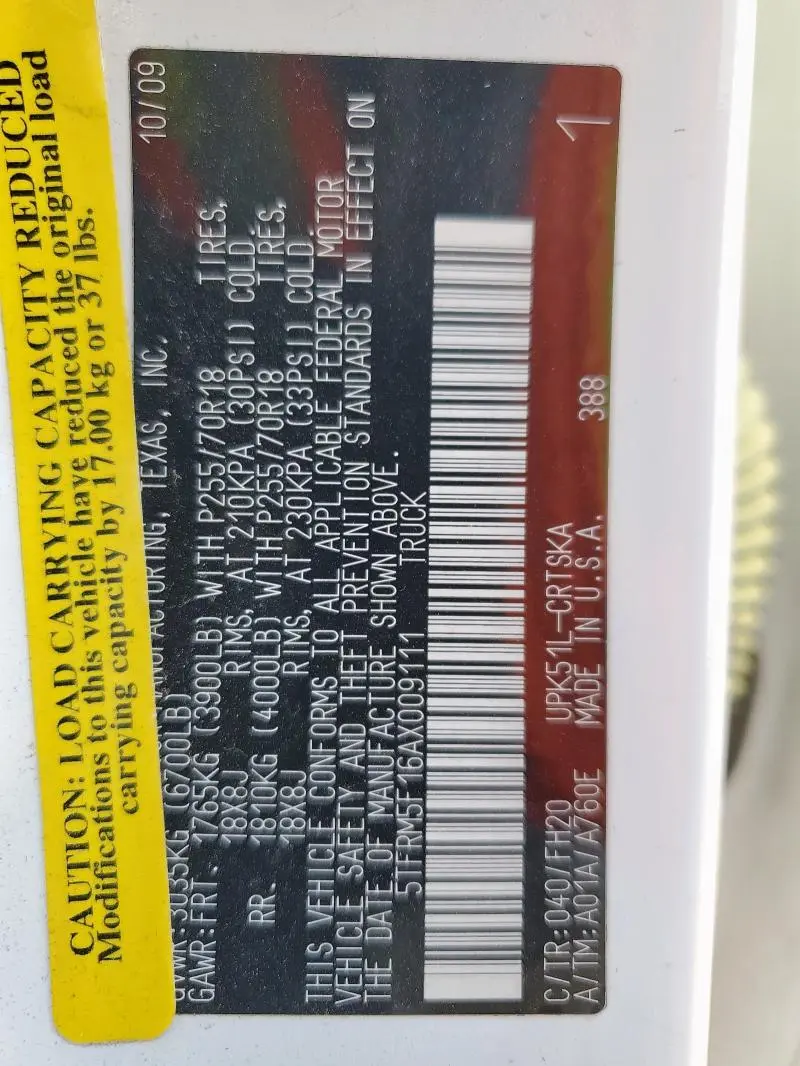 2010 TOYOTA TUNDRA DOUBLE CAB SR5  