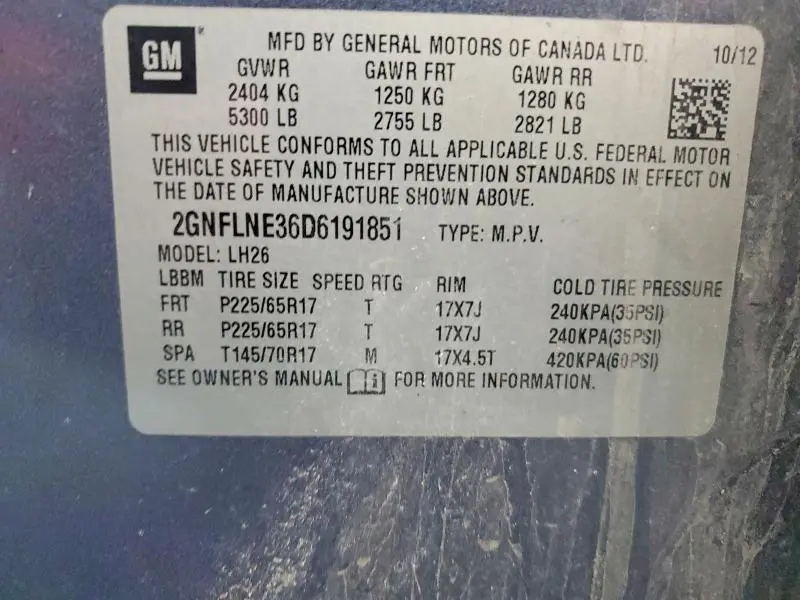 2013 CHEVROLET EQUINOX LT  