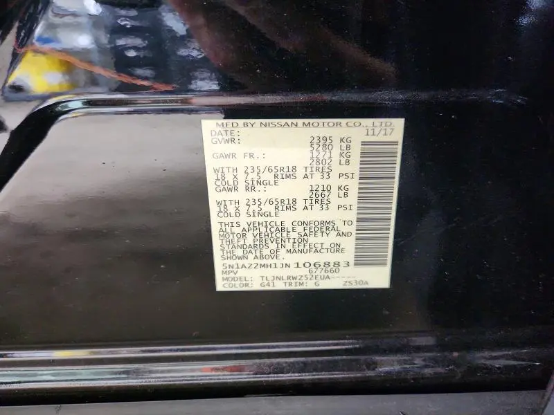 2018 NISSAN MURANO SL  