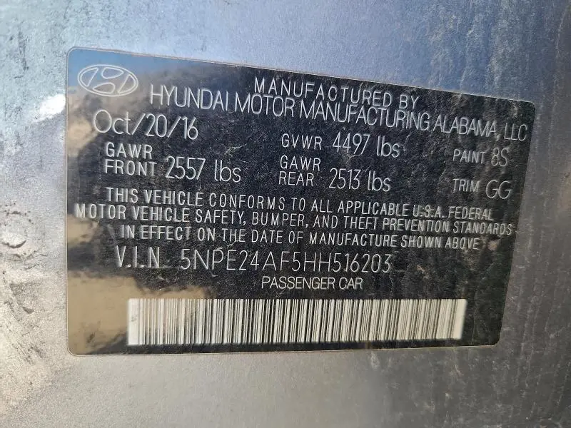 2017 HYUNDAI SONATA SE  