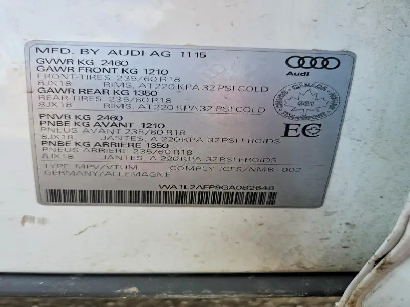 2016 AUDI Q5 PREMIUM PLUS  