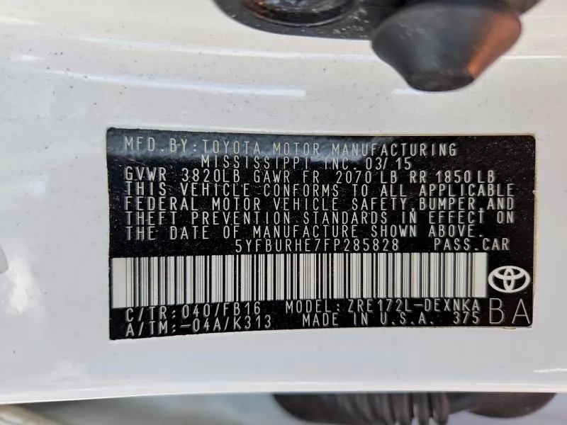 2015 TOYOTA COROLLA LE  