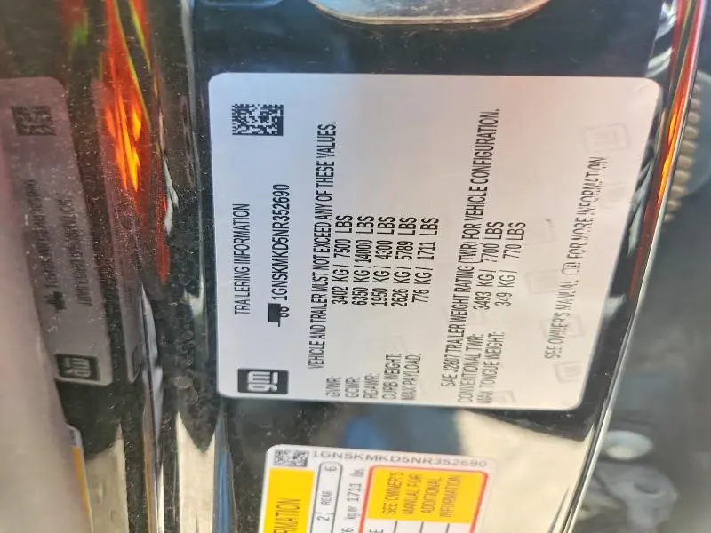 2022 CHEVROLET TAHOE K1500 LS  