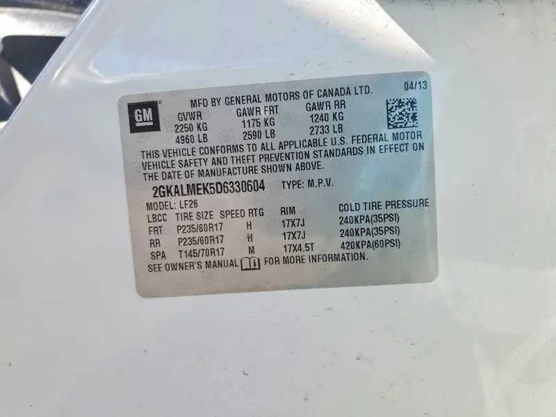 2013 GMC TERRAIN SLE  