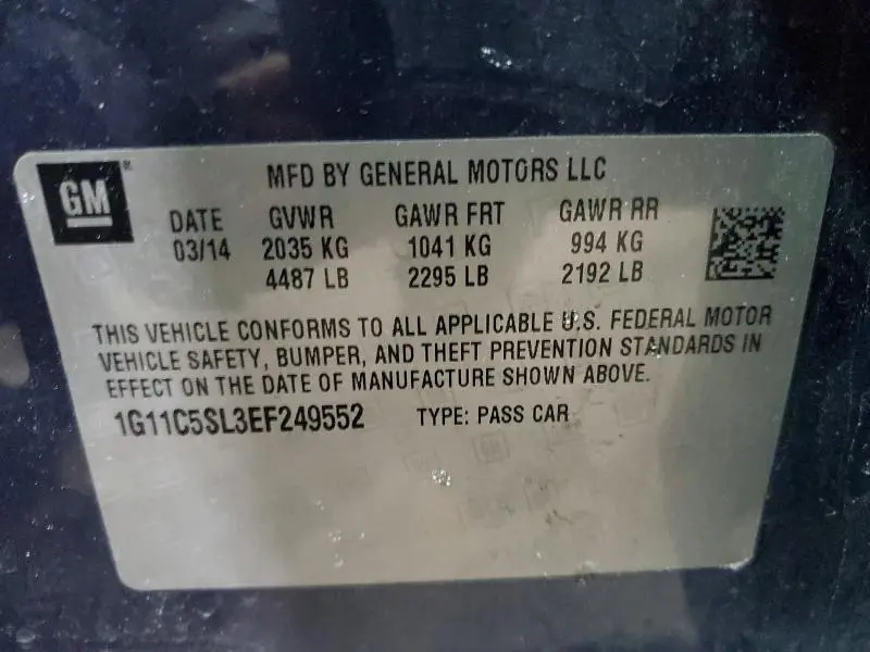 2014 CHEVROLET MALIBU 1LT  