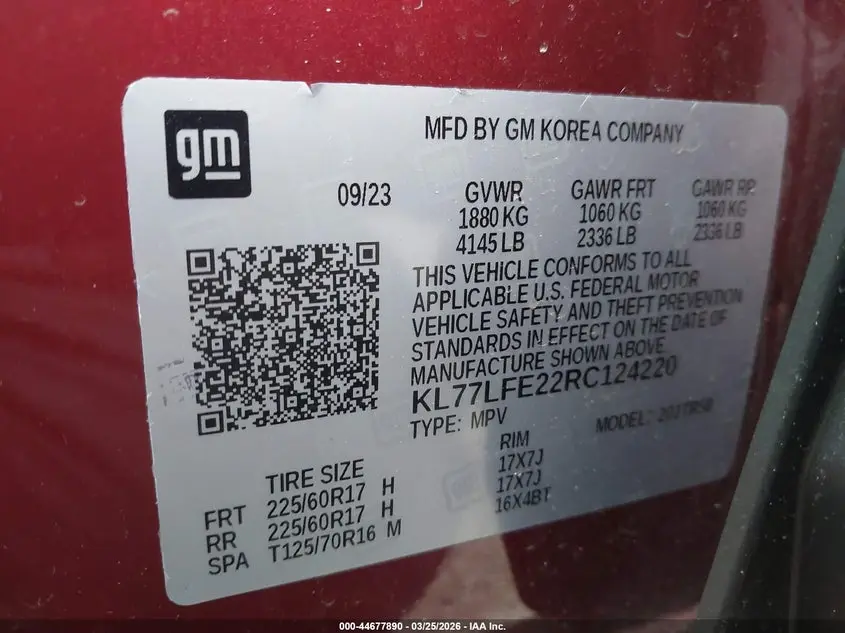 2024 CHEVROLET TRAX FWD SP