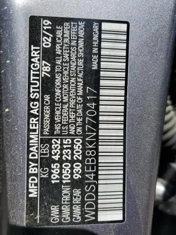 2019 MERCEDES-BENZ CLA 250