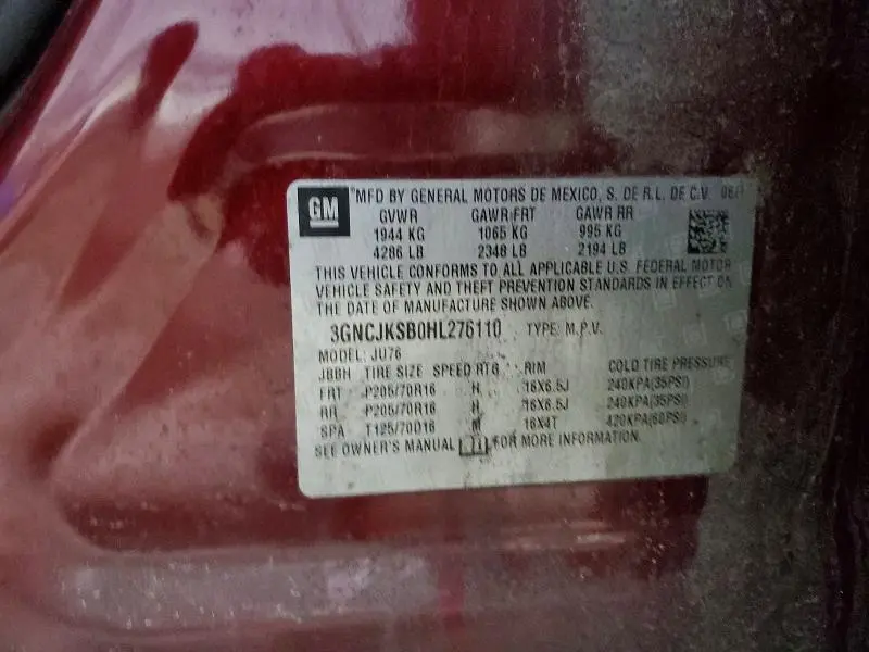 2017 CHEVROLET TRAX LS  