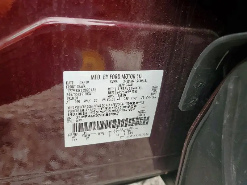 2019 FORD EDGE TITANIUM  