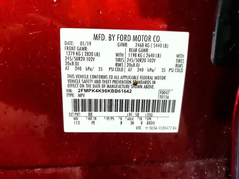2019 FORD EDGE TITANIUM  