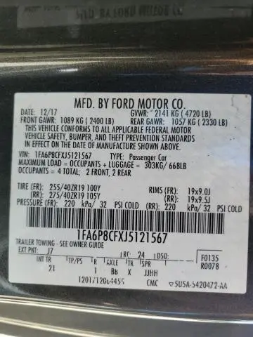 2018 FORD MUSTANG GT