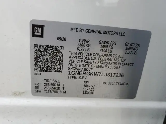 2020 CHEVROLET TRAVERSE LT  