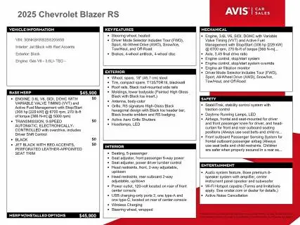 2025 CHEVROLET BLAZER RS  