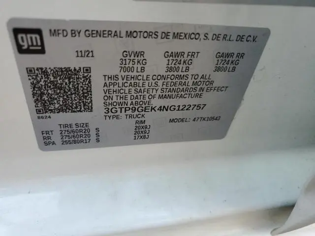 2022 GMC SIERRA LIMITED K1500 ELEVATION-L  