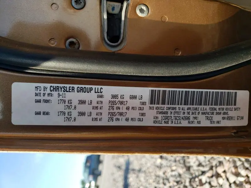 2012 DODGE RAM 1500 SLT  