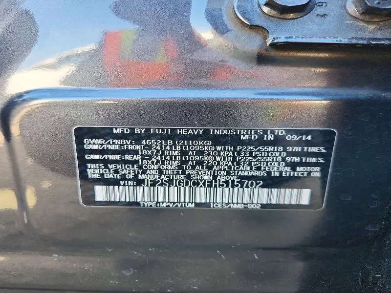 2015 SUBARU FORESTER 2.0XT PREMIUM  