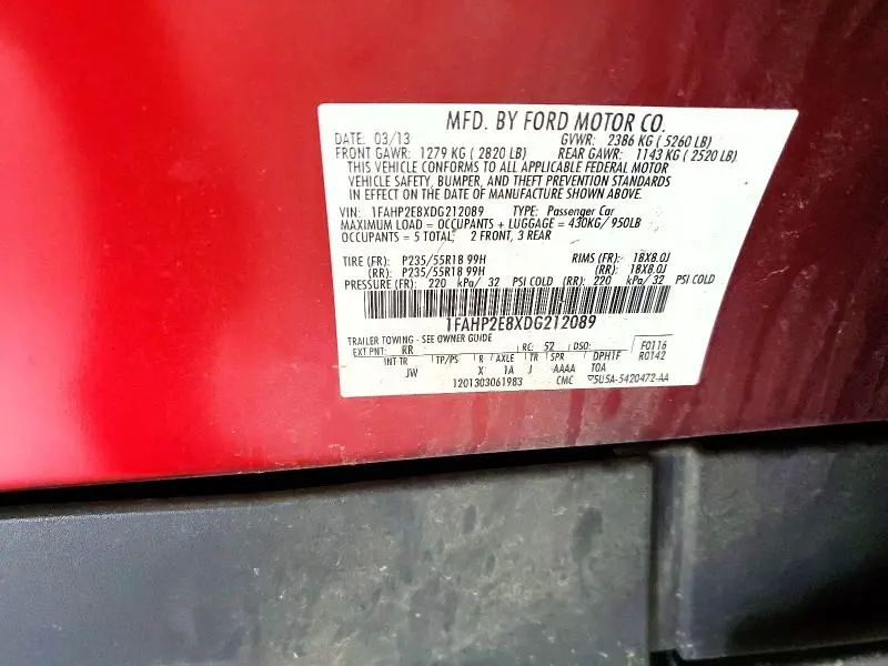 2013 FORD TAURUS SEL  