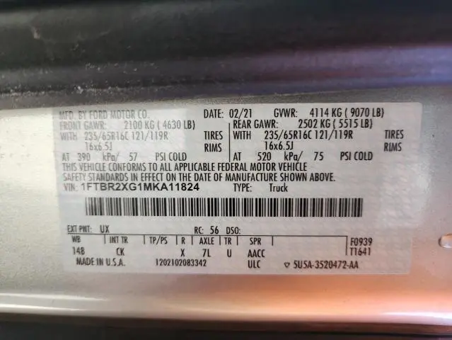 2021 FORD TRANSIT T-250  