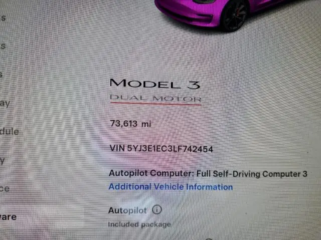 2020 TESLA MODEL 3   