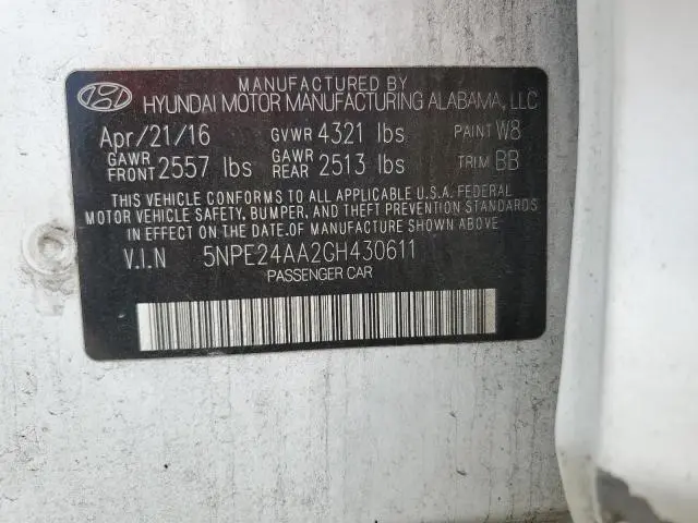 2016 HYUNDAI SONATA ECO