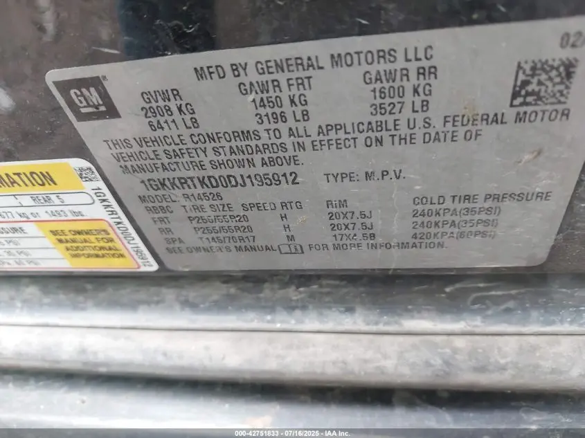 2013 GMC ACADIA DENALI